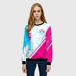 Свитшот женский Borussia neon gradient style вертикально, цвет: 3D-черный — фото 2