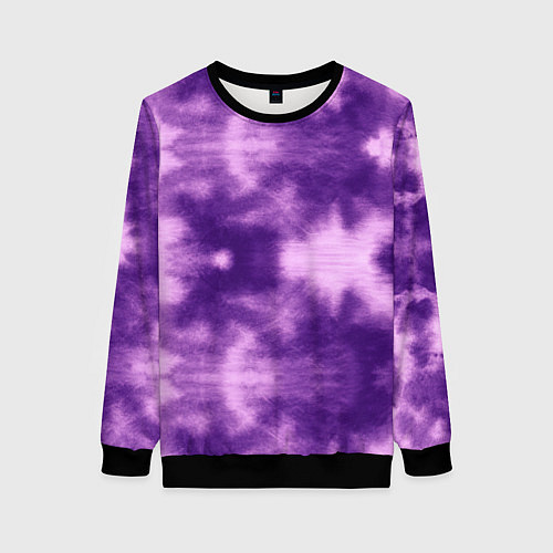 Женский свитшот Фиолетовый тайдай / 3D-Черный – фото 1
