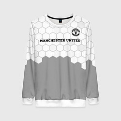 Свитшот женский Manchester United sport на светлом фоне посередине, цвет: 3D-белый