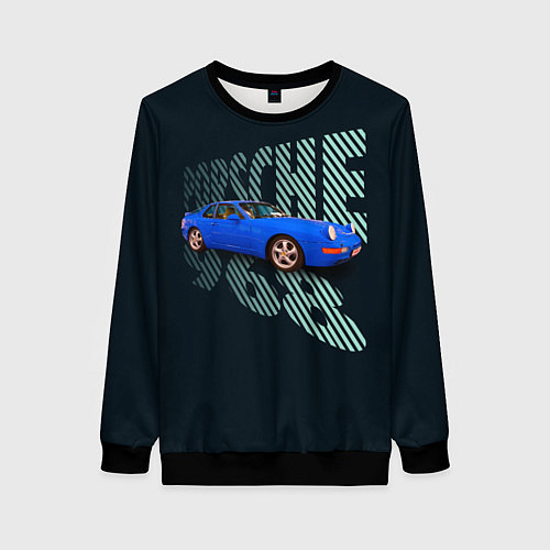 Женский свитшот Немецкая спортивная машина Porsche 968 / 3D-Черный – фото 1