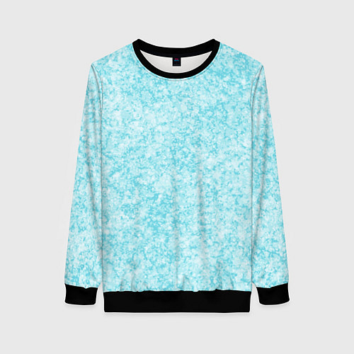 Женский свитшот Светлый бело-голубой текстура / 3D-Черный – фото 1