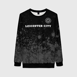 Свитшот женский Leicester City sport на темном фоне посередине, цвет: 3D-черный