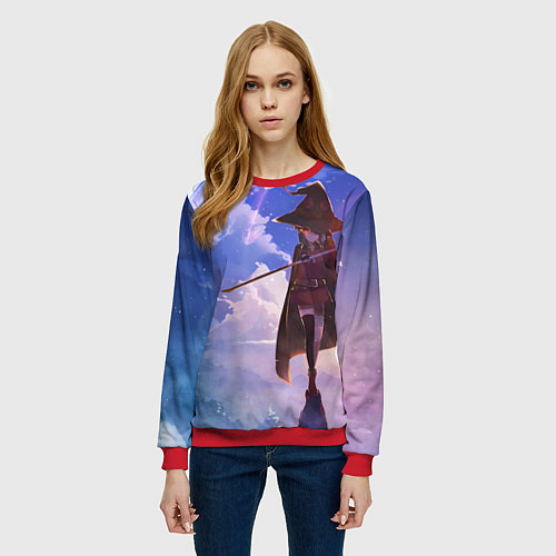 Женский свитшот Konosuba Мэгумин cute / 3D-Красный – фото 3