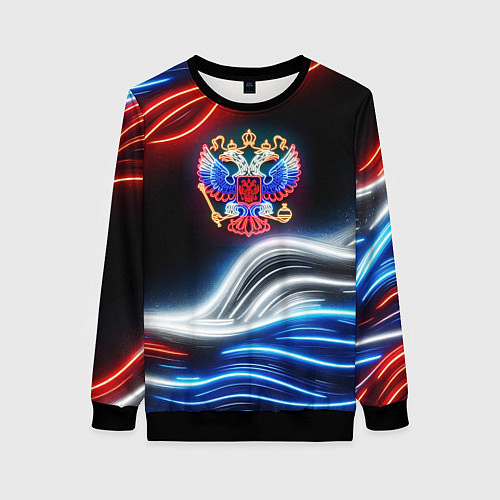 Женский свитшот Неоновые флаг и греб / 3D-Черный – фото 1