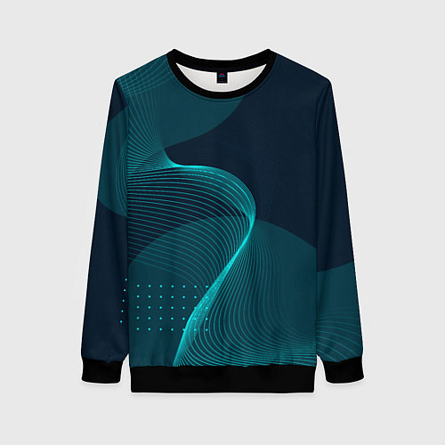 Женский свитшот Извилистые линии трансформации / 3D-Черный – фото 1