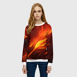 Свитшот женский Яркие языки пламени, цвет: 3D-белый — фото 2