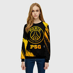 Свитшот женский PSG - gold gradient, цвет: 3D-черный — фото 2
