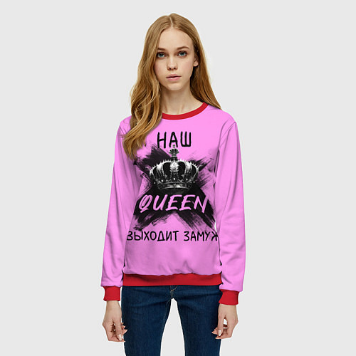 Женский свитшот Наша королева выходит замуж / 3D-Красный – фото 3