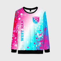 Женский свитшот West Ham neon gradient style вертикально