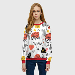 Свитшот женский Паттерн узоры, цвет: 3D-красный — фото 2