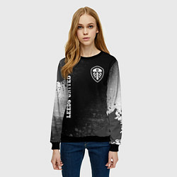 Свитшот женский Leeds United sport на темном фоне вертикально, цвет: 3D-черный — фото 2