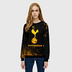Свитшот женский Tottenham - gold gradient, цвет: 3D-черный — фото 2