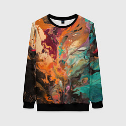 Свитшот женский Красочный хаос, цвет: 3D-черный