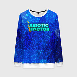 Женский свитшот Abiotic Factor logo blue neon