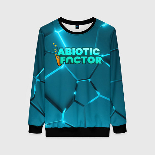 Женский свитшот Abiotic Factor logo neon / 3D-Черный – фото 1