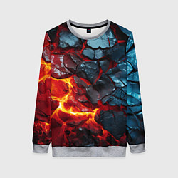 Свитшот женский Темная огненная плитка, цвет: 3D-меланж