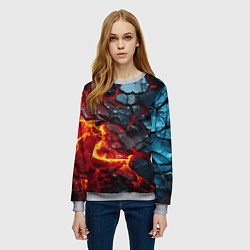 Свитшот женский Темная огненная плитка, цвет: 3D-меланж — фото 2