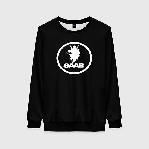 Женский свитшот Saab avto logo / 3D-Черный – фото 1