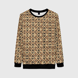 Женский свитшот Магический узор чёрно-коричневый