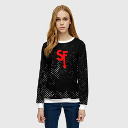 Свитшот женский Салли фейс текстура точки, цвет: 3D-белый — фото 2