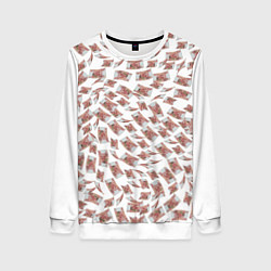 Свитшот женский Деньги рубли, цвет: 3D-белый