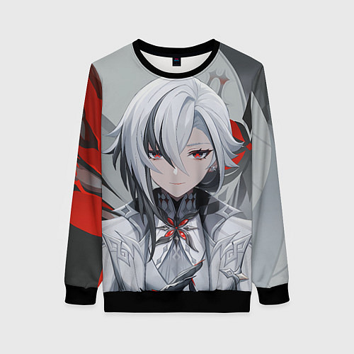 Женский свитшот Arlecchino Genshin Impact / 3D-Черный – фото 1