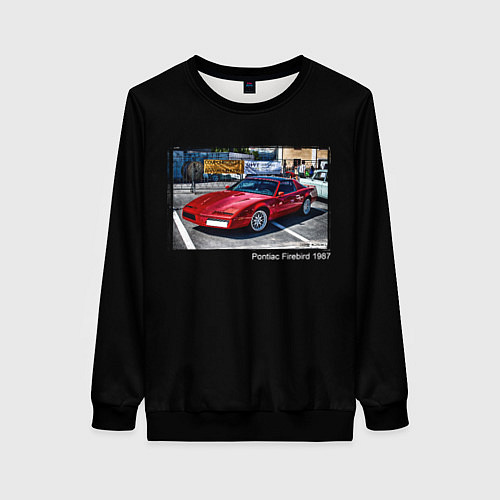 Женский свитшот Ретро автомобиль Pontiac Firebird 1987 года / 3D-Черный – фото 1