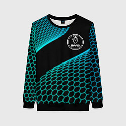 Свитшот женский Saab electro hexagon, цвет: 3D-черный