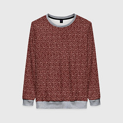 Свитшот женский Тёмный красный волнистый текстурированный, цвет: 3D-меланж