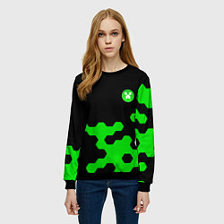 Свитшот женский Minecraft game creeper, цвет: 3D-черный — фото 2