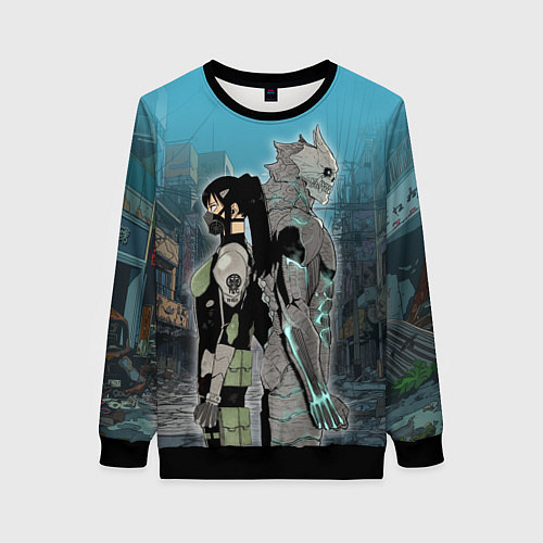 Женский свитшот Хибино и Аширо -Кайдзю номер 8 / 3D-Черный – фото 1