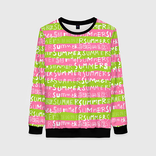 Женский свитшот Summer pattern / 3D-Черный – фото 1