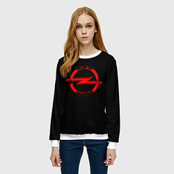 Свитшот женский Opel red logo, цвет: 3D-белый — фото 2