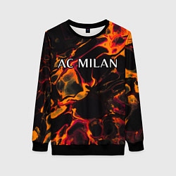 Свитшот женский AC Milan red lava, цвет: 3D-черный