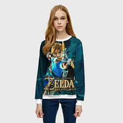 Свитшот женский Zelda - Link, цвет: 3D-белый — фото 2