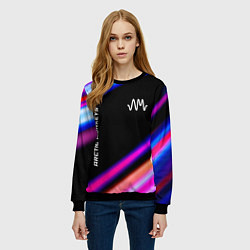 Свитшот женский Arctic Monkeys neon rock lights, цвет: 3D-черный — фото 2