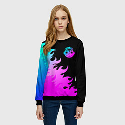 Свитшот женский Tomodachi Game неоновый огонь, цвет: 3D-черный — фото 2
