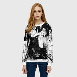 Свитшот женский Годжо против Сукуны - Магическая битва, цвет: 3D-белый — фото 2