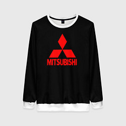 Свитшот женский Mitsubishi red logo, цвет: 3D-белый