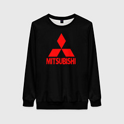 Свитшот женский Mitsubishi red logo, цвет: 3D-черный