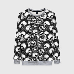 Свитшот женский Панк черепа, цвет: 3D-меланж