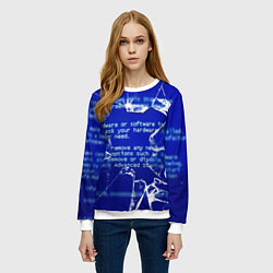 Свитшот женский Синий экран смерти виндовс, цвет: 3D-белый — фото 2