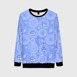 Женский свитшот Синие цветочные рожицы