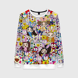 Женский свитшот Right now NewJeans and Takashi Murakami