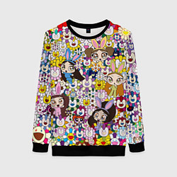 Свитшот женский Right now NewJeans and Takashi Murakami, цвет: 3D-черный