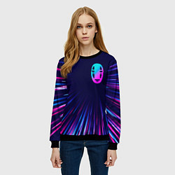 Свитшот женский Spirited Away neon blast lines, цвет: 3D-черный — фото 2
