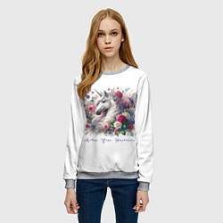 Свитшот женский Мечтай цвети вдохновляй, цвет: 3D-меланж — фото 2
