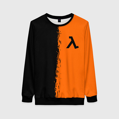 Женский свитшот Half life краски оранж / 3D-Черный – фото 1