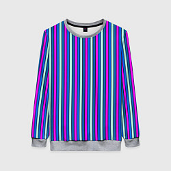 Женский свитшот Сине-розовый полосатый