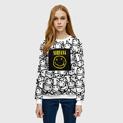 Свитшот женский Nirvana rock pattern, цвет: 3D-белый — фото 2